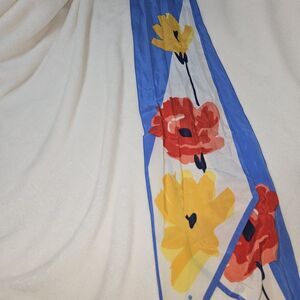 Vintage Vera Neumann Floral Scarf with Large Flower Pattern